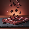 Chocolat rouge avec hibiscus en mouvement