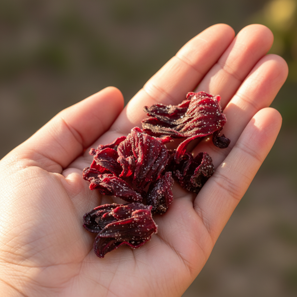 Bonbons hibiscus en main