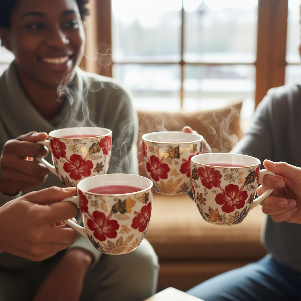 Tasses modernes hibiscus Madame K